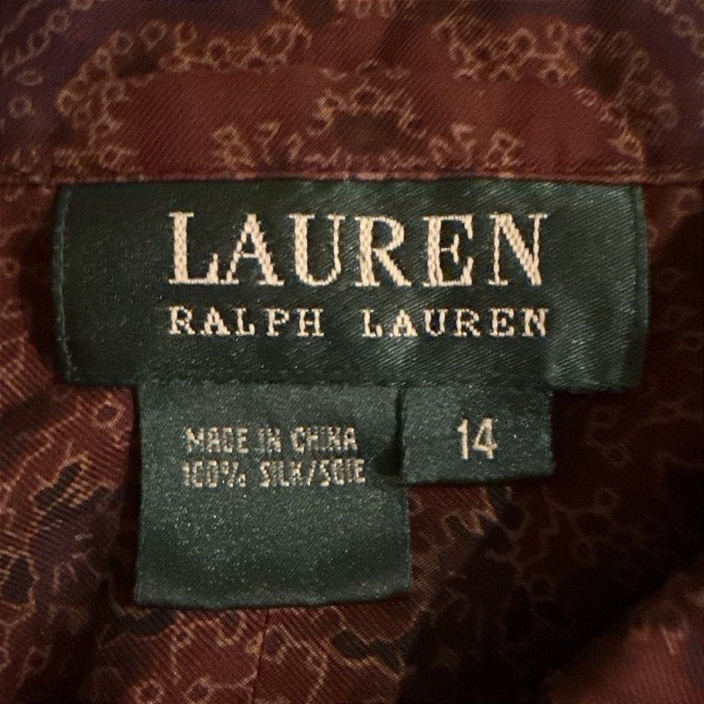 Lauren Ralph Lauren Womens 100% Silk Button Down Shirt - Picture 4 of 6